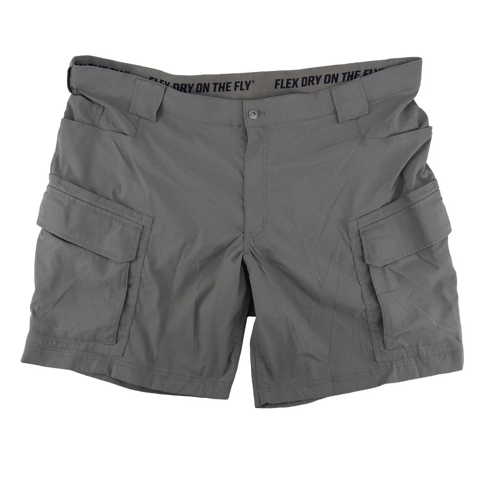 LOT OF‎ 2 Duluth Trading Co Mens 46 Flex Dry on the Fly Cargo Shorts Gray Tan